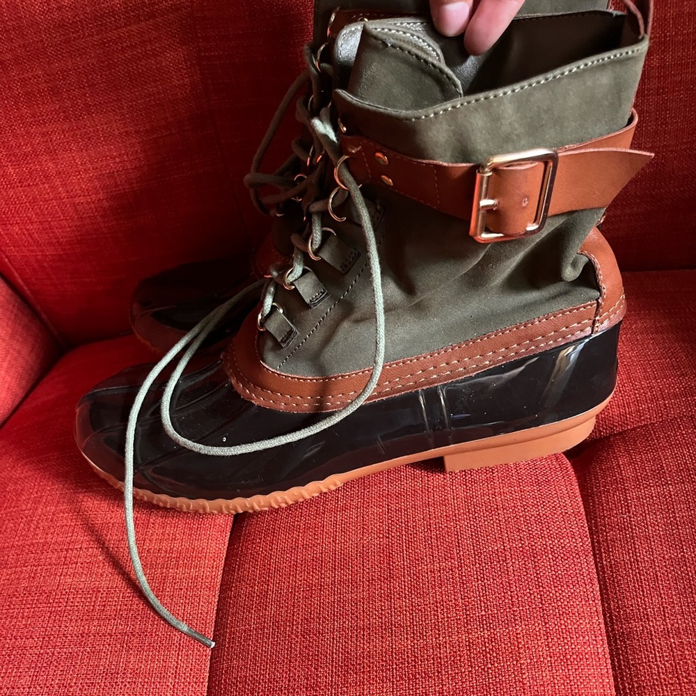 green rain boots